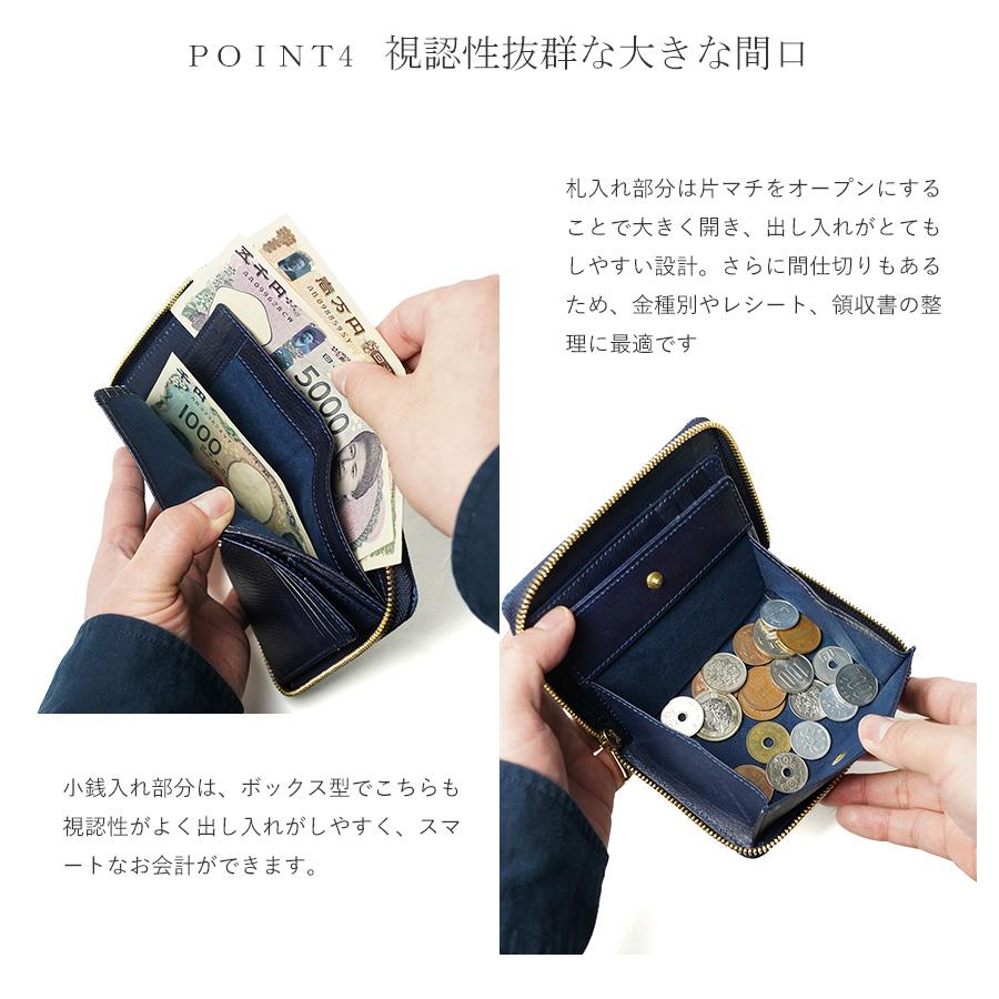 BAGGY PORT（バギーポート） 藍染め×象革 ラウンドファスナーハーフ