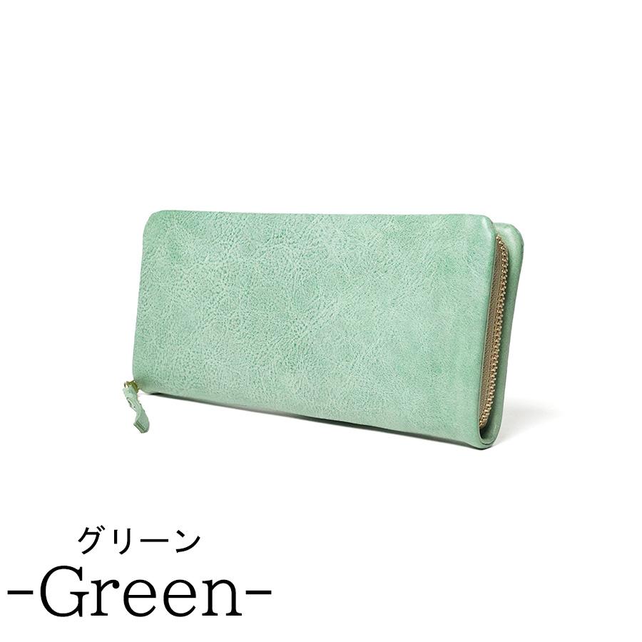 【オーダー専用】L字ファスナー長財布♡ ユキエモン メルシーン・グリーン BAGGY'S ANNEX（バギーズ アネックス） ラウンドファスナー長財布