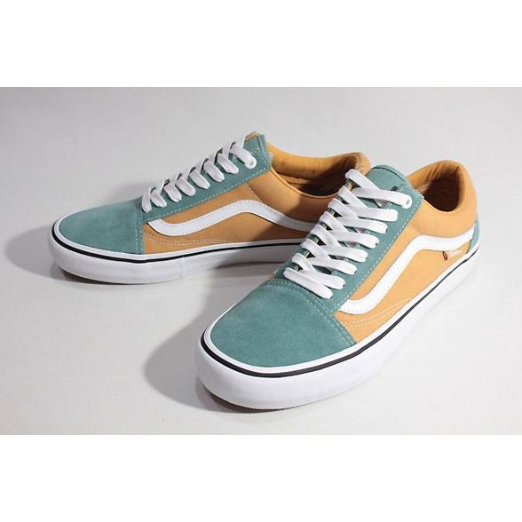 vans old skool pro oak buff & oil blue skate shoes