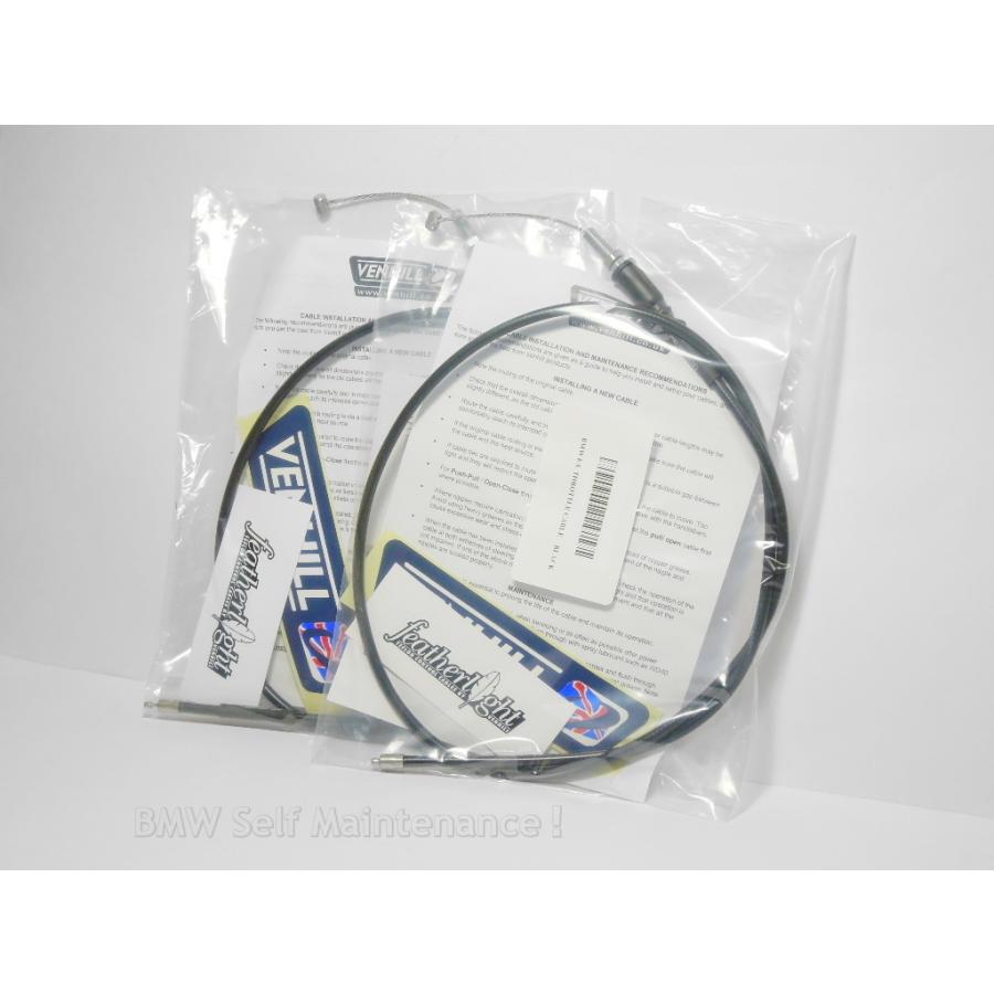 軽いアクセルワイヤー BMW R100T R100S / BING40 2本組 ローハンドル VENHILL フェザーライト スロットルケーブル | 