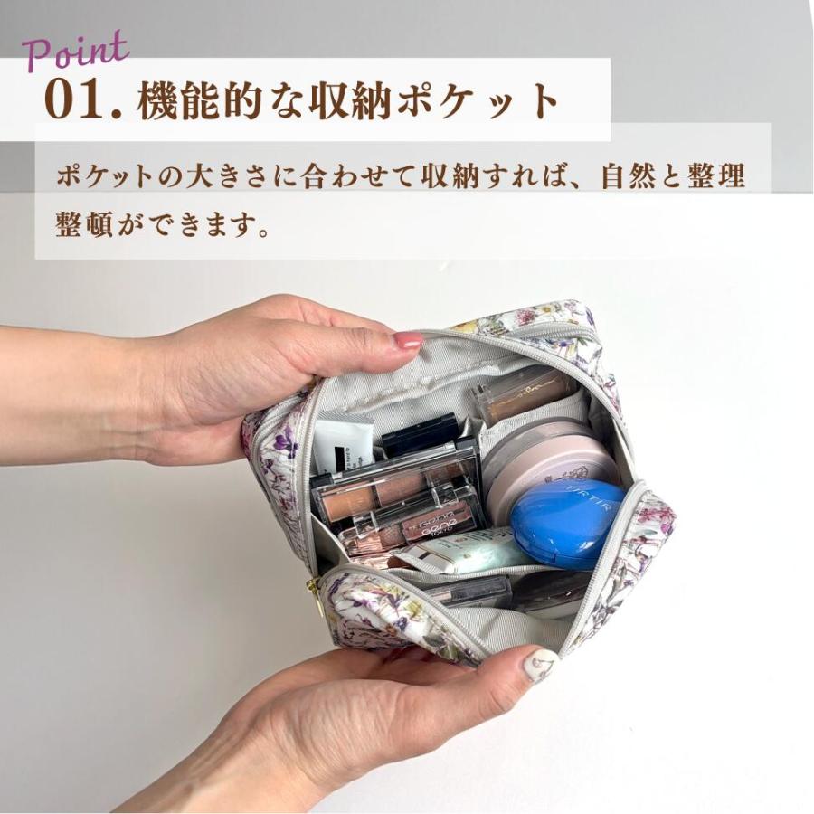 新商品】リバティ Liberty コスメポーチ メイクポーチ 二層 筆収納