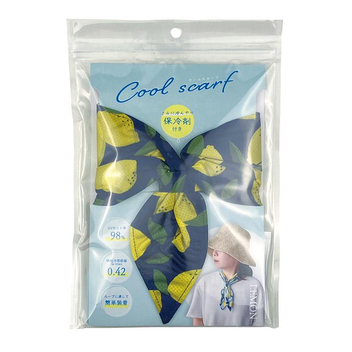 クールスカーフ LEMON ネッククーラー 保冷剤 冷感グッズ ひんやり 首を冷やす 接触冷感 UVカット 暑さ対策 猛暑 酷暑 真夏 メール便 送料無料 |  | 08