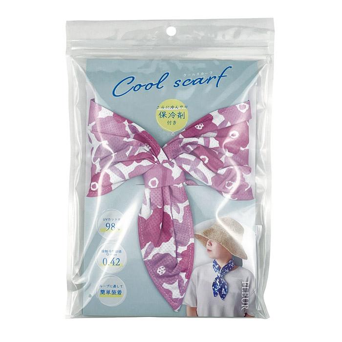 クールスカーフ FLEUR ネッククーラー 保冷剤 冷感グッズ ひんやり 首を冷やす 接触冷感 UVカット 暑さ対策 猛暑 酷暑 真夏 メール便 送料無料 |  | 09