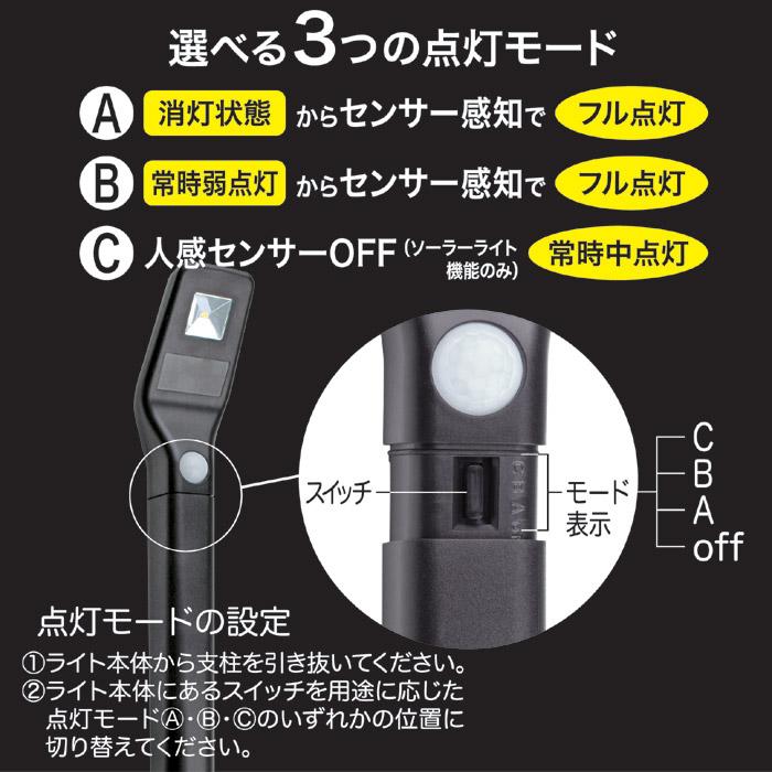 ソーラー led アプローチライト 埋め込み 人感センサー ライト 屋外 防水 自動点灯 外灯照明 センサー 後付け 玄関 庭園 防犯ライト 防犯グッズ | ゴトウ | 04