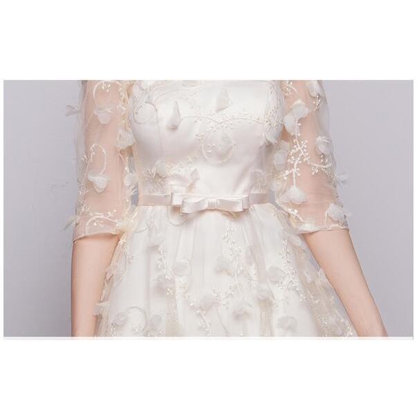 ウェディングドレス ミニドレス パーティードレス 花嫁 二次会 披露宴 結婚式 激安価格と即納で通信販売 ブライズメイド 演奏会