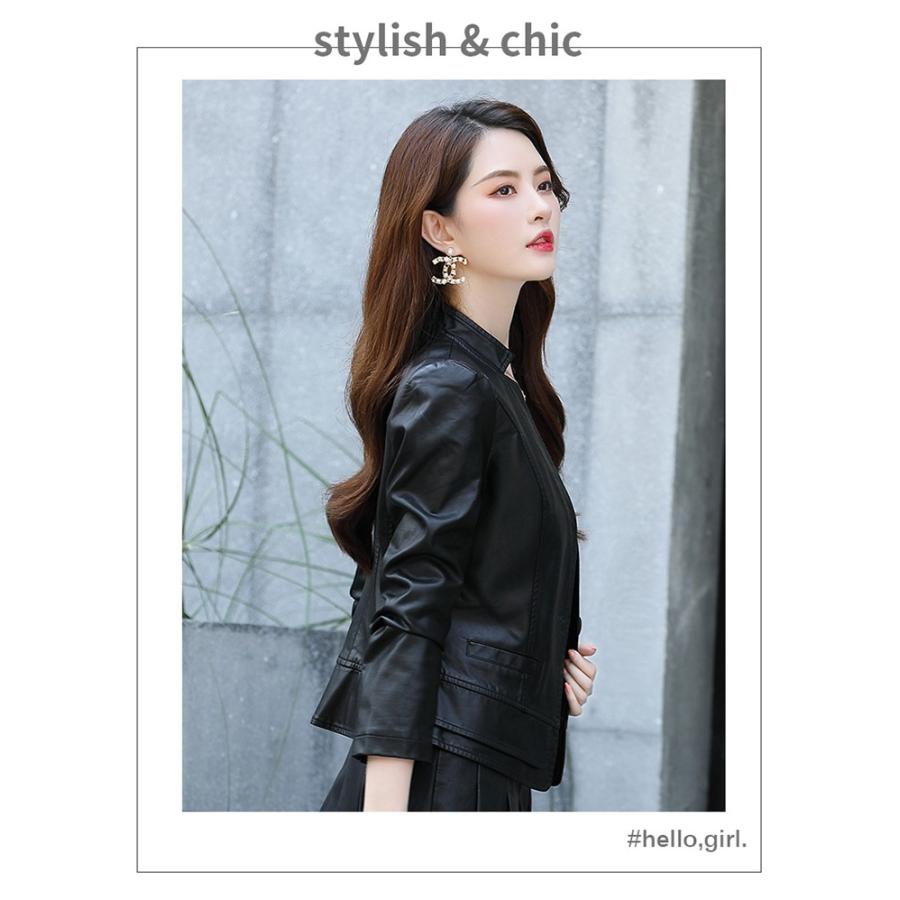 人気が高い レザージャケット 秋 冬 人気 コートレディース ライダースジャケット 革ジャン レザーコート コート アウター 数量限定 Missbargainhuntress Com