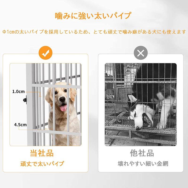 【２点セット】 犬用ケージ 屋根付き 小型犬 中型犬 大型 白 頑丈 トレー付き 犬ケージサークル 室内 犬小屋 木製 おしゃれ ペットケージ ウッディサー 【L1738001550】(10373円)