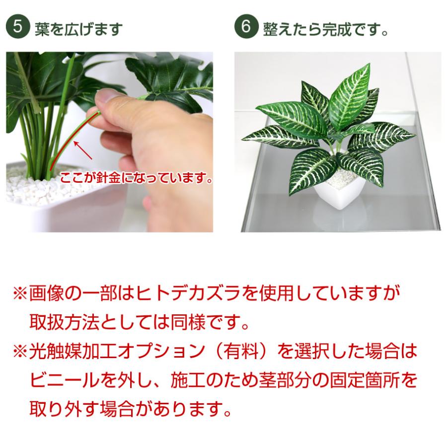 フェイクグリーン 小型 約33cm 人工観葉植物 造花 ゼブラブッシュ インテリアグリーン 送料無料｜selvacasa｜08