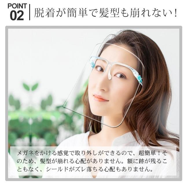フェイスシールド メガネ型10個セット フェイスガード 飛沫感染予防 ウィルス対策  顔面保護マスク 団体・企業様にお得な10個セット 送料無料 国内発送 |  | 03