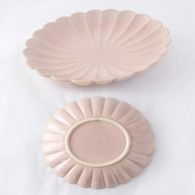 studio m'（スタジオエム） ブロッサム 6.5寸楕円皿 白 薄紅 紫 180621