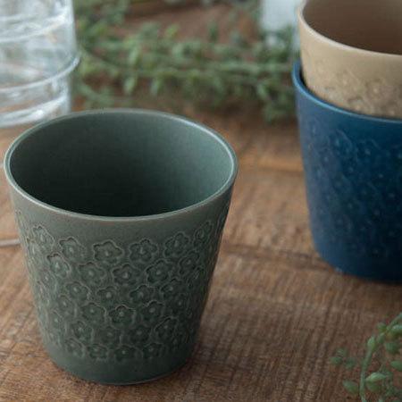 美濃焼 プレス ド フラワー カップ 8 5cm 選べる4色 花柄 フリーカップ 湯呑み 北欧風 美濃焼き 日本製 022 1005 Se マガザン 通販 Yahoo ショッピング