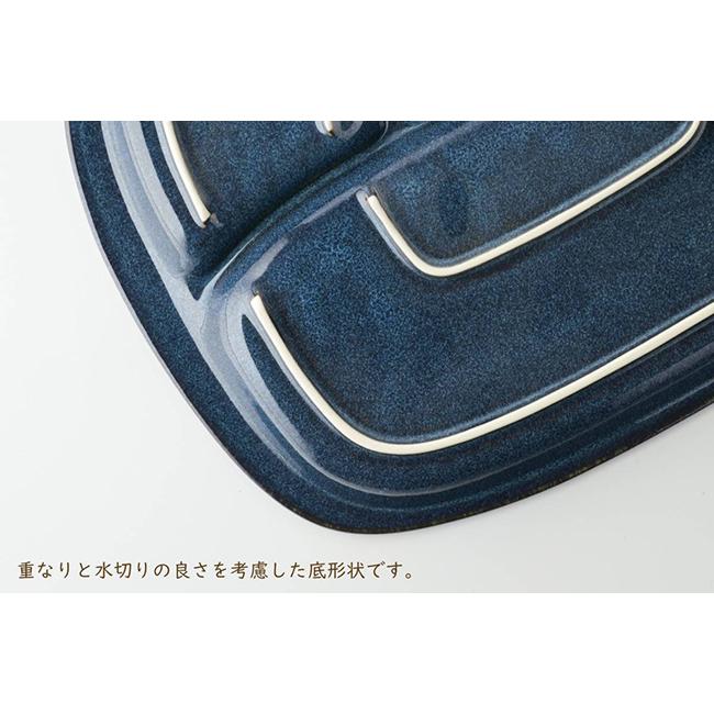 美濃焼 北欧ブルー 深ブルー ランチプレート / 仕切り皿 仕切皿 ワン