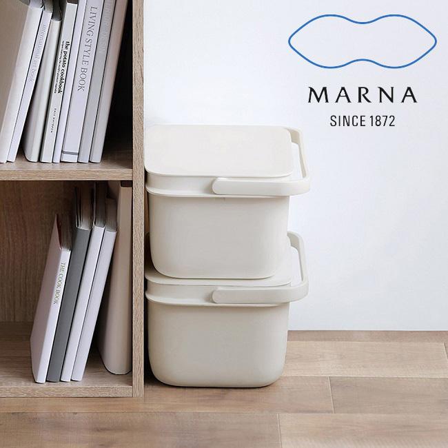 マーナ MARNA バケツ 5L そうじ 蓋付きバケツ 漬け置き洗い 桶 角型 収納ボックス 何でも揃う 収納 きれいに暮らす 洗濯物 即発送可能 ホワイト W627 シンプル おしゃれ