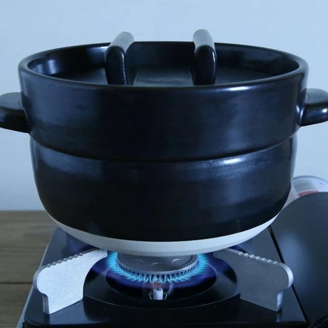 かもしか道具店 ごはんの鍋 2合 白 黒 耐熱陶器 3合 土鍋 ご飯 炊飯鍋