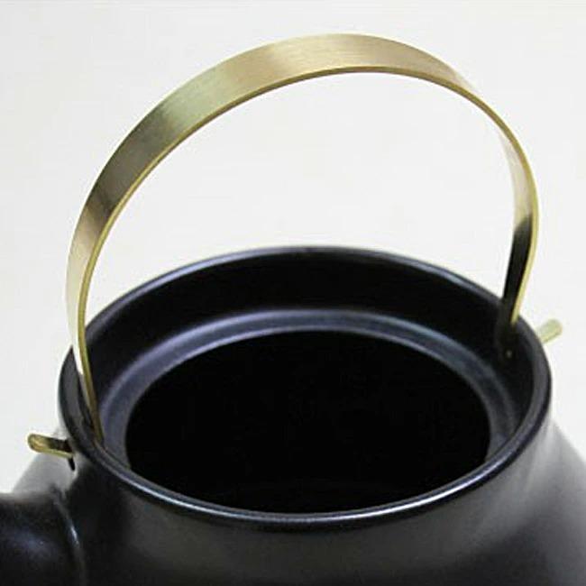かもしか道具店 陶のやかん こぶり 白 黒 1L 耐熱陶器 日本製 萬古焼 遠赤外線効果 湯沸かし ヤカン 台所 キッチン キッチン用品 和モダンの画像