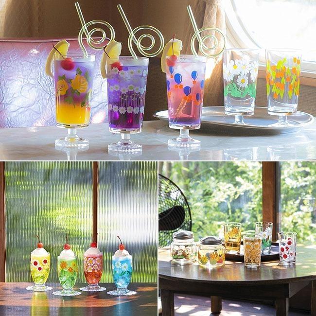 昭和レトロ 1983年 ソニークリエイティブ UMEBOSHIGOFAN コップ ADERIA アデリアレトロ 中コップ 200ml 日本製 レトロ 昭和 昭和レトロ