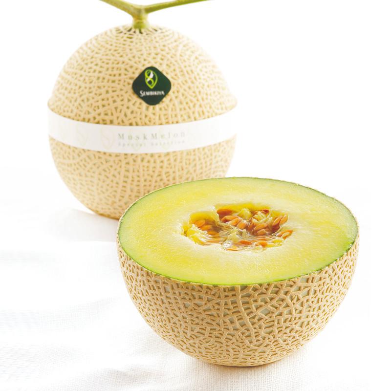 千疋屋総本店 日本橋 マスクメロン2個 約1.3kgx2 化粧箱入｜お中元