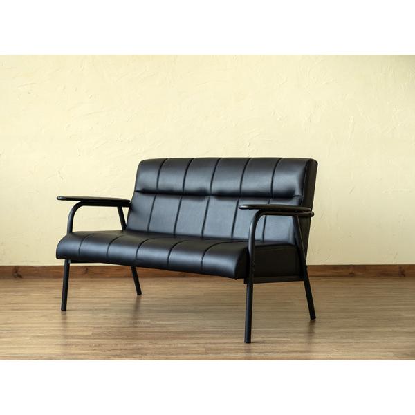 サカベ 2Pソファ 二人掛けソファ PVC Elma BK/BR/WH 送料無料 axe114