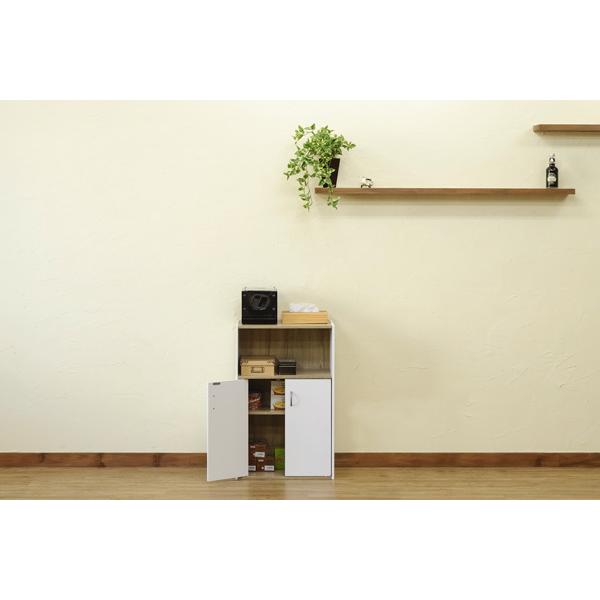 サカベ GRANZ 扉付オープンシェルフ 収納棚 本棚 キッチン収納