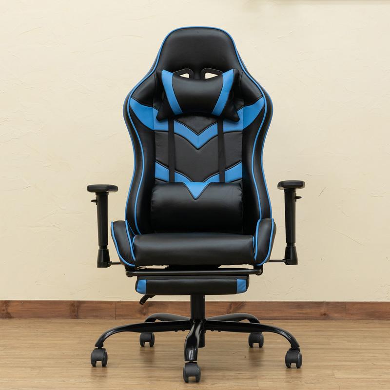 サカベ ゲーミングチェア フットレスト付 リクライニング デスクチェア  