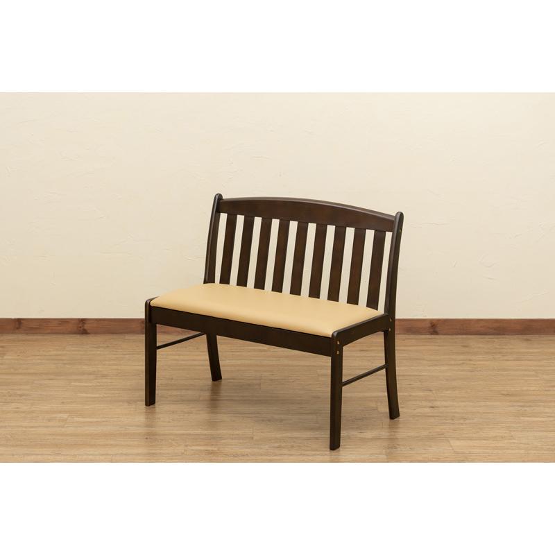 サカベ ダイニングベンチチェア 背もたれ付 長椅子 コローナ DBR/LBR