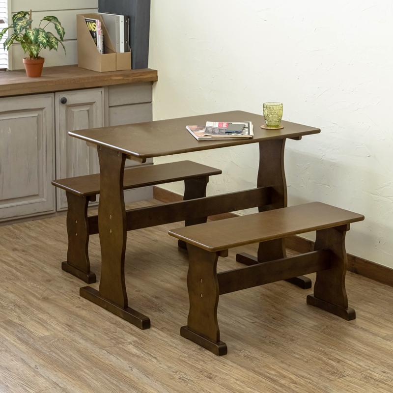 パインテーブル＆ベンチ2脚セット　DBR/NA 定価25000円！！パインテーブル＆ベンチ2脚セット DBR/NA