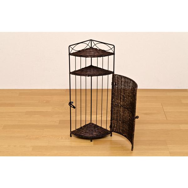 サカベ ラタンコーナーラック 2段 コーナー収納 トイレ収納 キッチン