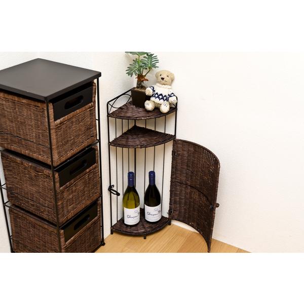 サカベ ラタンコーナーラック 2段 コーナー収納 トイレ収納 キッチン