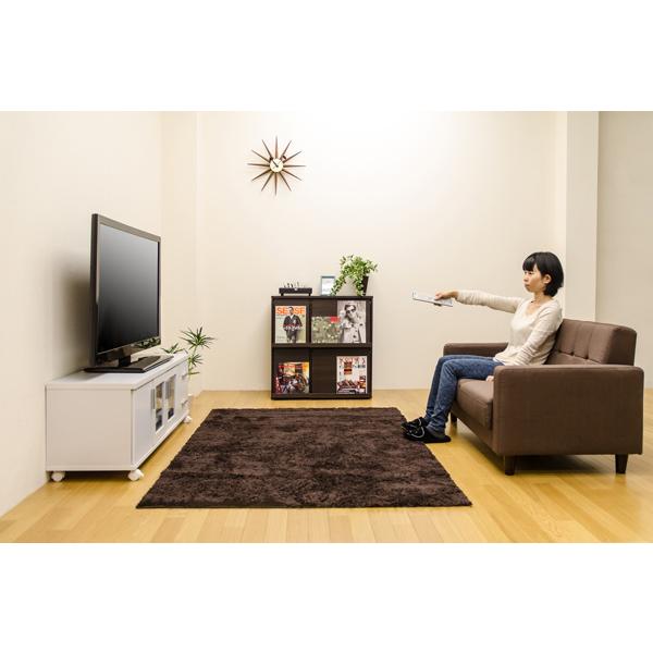 サカベ 収納TVラック テレビ台 ローボード TREVISTV ブラック ブラウン