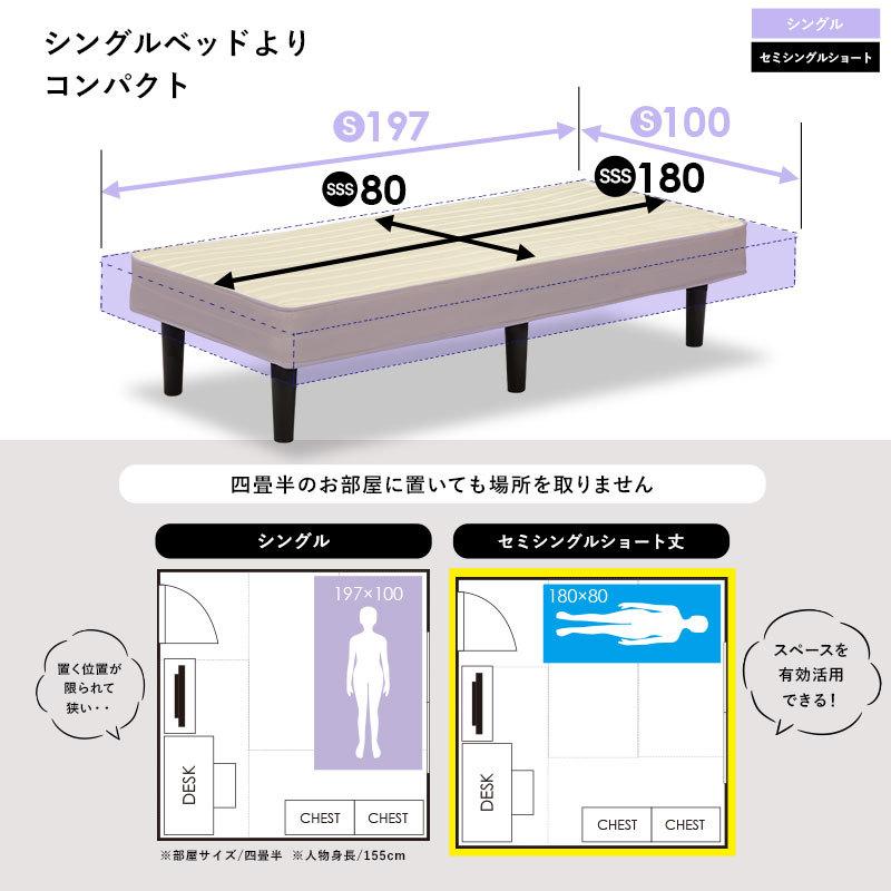 ベッド フレーム セミシングルショート マットレスセット ボンネルコイルマットレス すのこ ベッド 寝具 マットレス kmb3105sss 萩原 ハギハラ｜semins-zakaa｜04