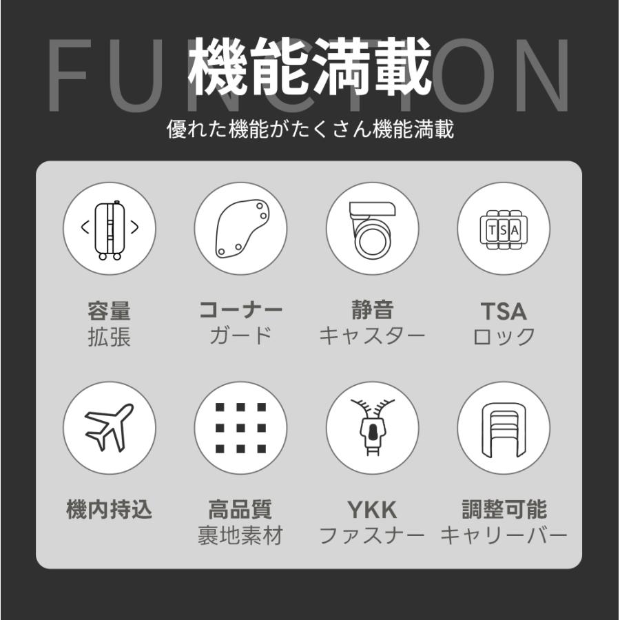 スーツケース キャリーケース 拡張機能 軽量 静音 頑丈 キャリーバッグ Ｓ Ｍ Ｌサイズ 95L 7泊以上 大容量 YKKファスナー TSAロック New Trip 海外 旅行 出張 | New Trip | 13