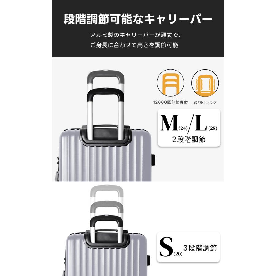 スーツケース キャリーケース 拡張機能 軽量 静音 頑丈 キャリーバッグ Ｓ Ｍ Ｌサイズ 95L 7泊以上 大容量 YKKファスナー TSAロック New Trip 海外 旅行 出張 | New Trip | 18