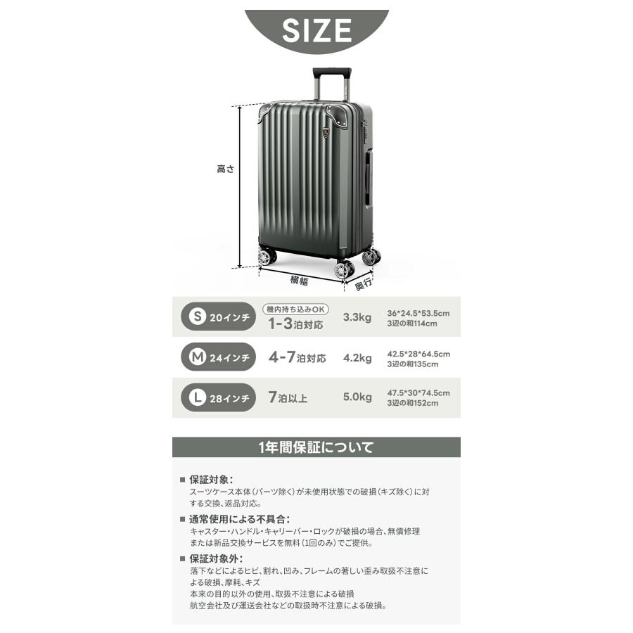 New Trip スーツケース 拡張機能 ストッパー付き キャリーケース