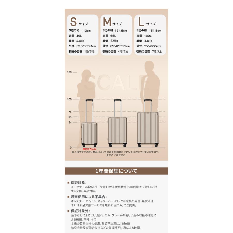 スーツケース　Lサイズ　シルバー　100L 拡張機能付 超軽量 海外旅行 出張 スーツケース Lサイズ シルバー 100L 拡張機能付 超軽量 海外