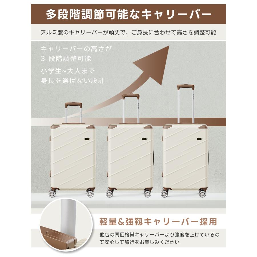 スーツケース ストッパー付き ドリンクホルダー搭載 キャリーケース