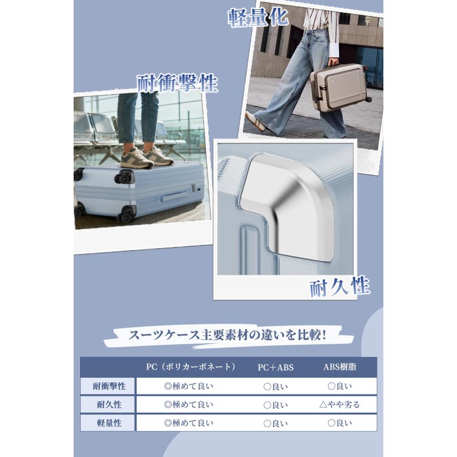 スーツケース キャリーケース 機内持ち込み 拡張機能付き 両面仕切り PC100% HINOMOTO製 静音キャスター TSAロック S/M/Lサイズ キャリーバッグ 大型 出張 旅行 | New Trip | 09