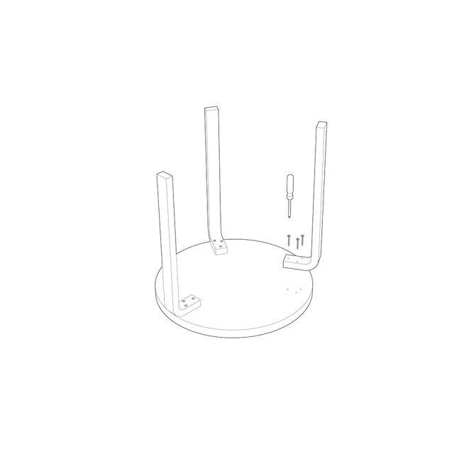 テーブル 90B アアルトテーブル ブラックリノリウム φ75×H72cm Artek