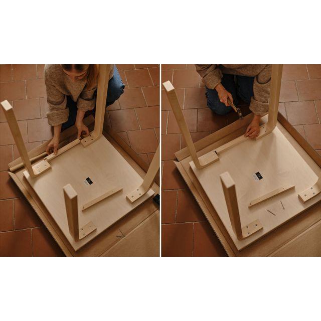 テーブル 80C アアルトテーブル ホワイトラミネート W60×D60×H72cm