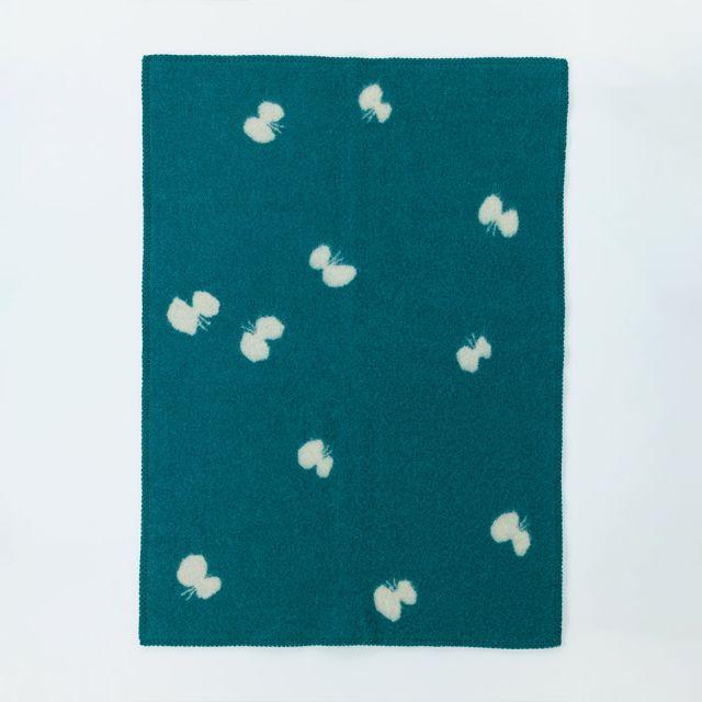 KLIPPAN ウール ミニブランケット CHOUCHO 90×65 ウール ミニブランケット 65×90cm CHOUCHO ブルーグリーン KLIPPAN