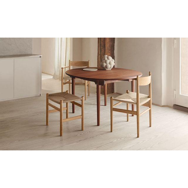 アンファンス家具 CH53 オットマン・フットスツール 43cm オーク材 オイル仕上げ Carl