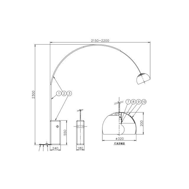 フロアランプ ARCO アルコ  FLOS フロスの画像