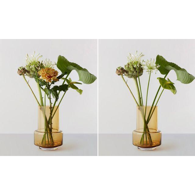 ハリケーン no.26 フラワーベース キャンドルホルダー アンバー Ro