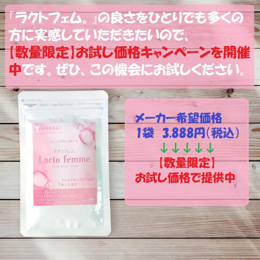 ラクトフェム。 2袋セット フェムケアサプリ 乳酸菌 ナイアシン ラクト