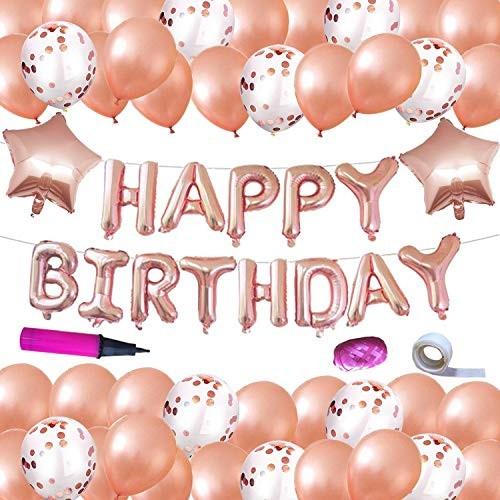 Magic House 誕生日 飾り付け 風船 セット ローズゴールドカラー 紙吹雪入れバルーン アルミバルーン 華やか おしゃれ バースデー デコレ Duje It