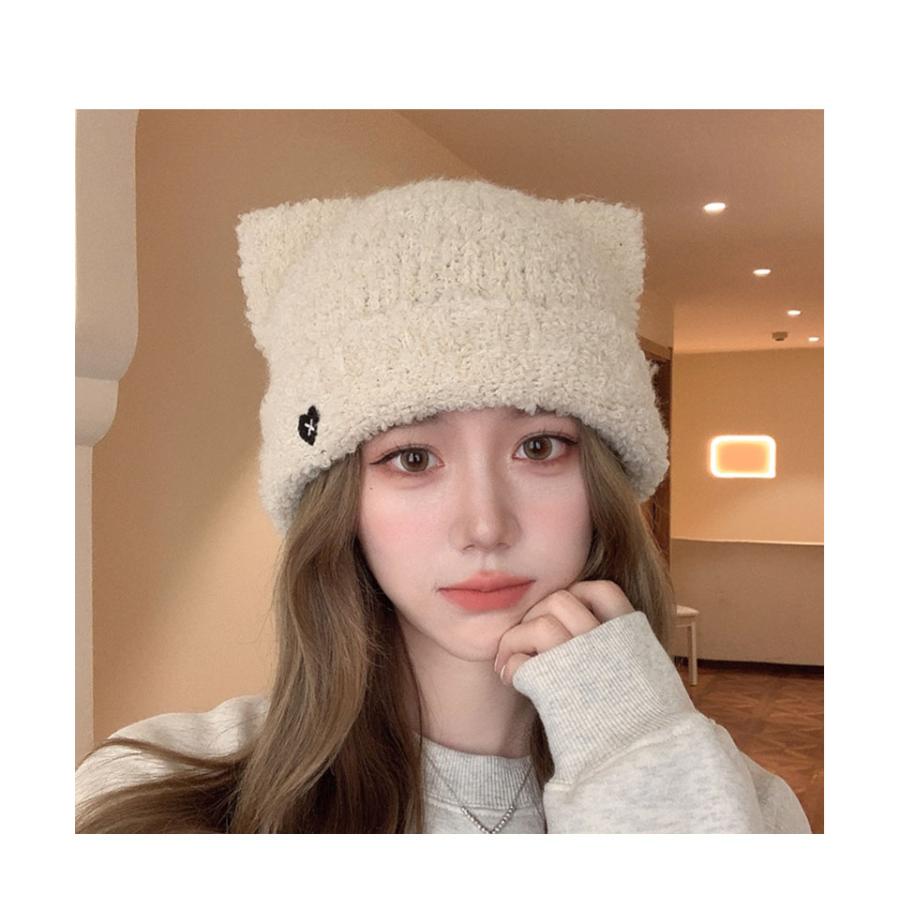 ニット帽 猫耳 帽子 ねこ耳 ニット ニット帽子 耳付き レディース 防寒