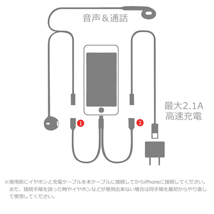 (お買い得セール40%OFF)iPhone イヤホン 変換ケーブル 変換アダプタ イヤホンジャック 2in1 音楽 通話 アイフォン8 Plus 7|senastyle|04