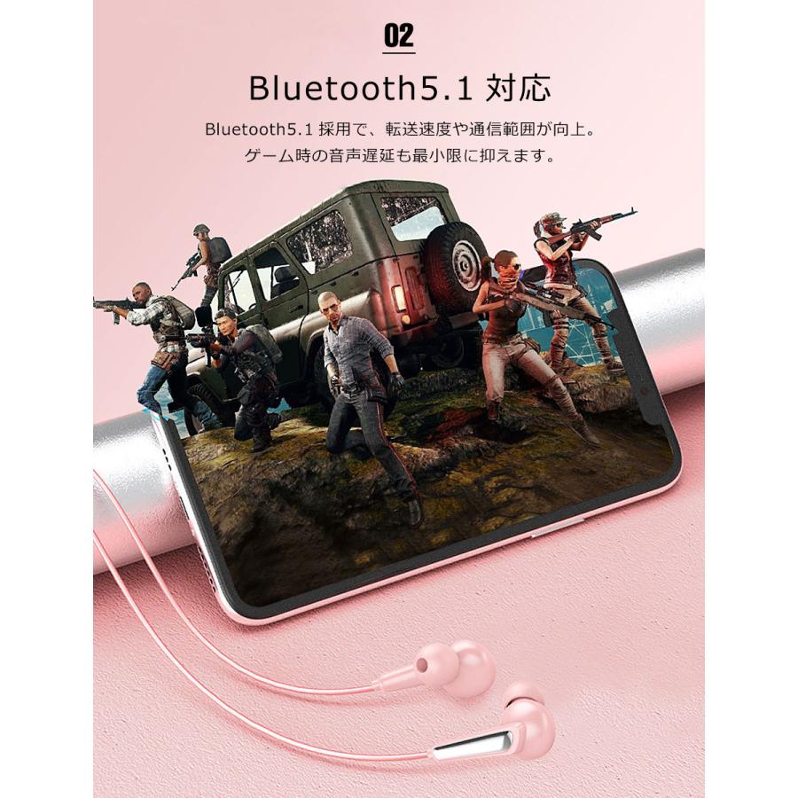 ワイヤレスイヤホン bluetooth ネックバンド ワイヤレスヘッドセット イヤホン ワイヤレス bluetooth5.1 ネックバンド型 ワイヤレス イヤホン ヘッドセット y4｜senastyle｜06