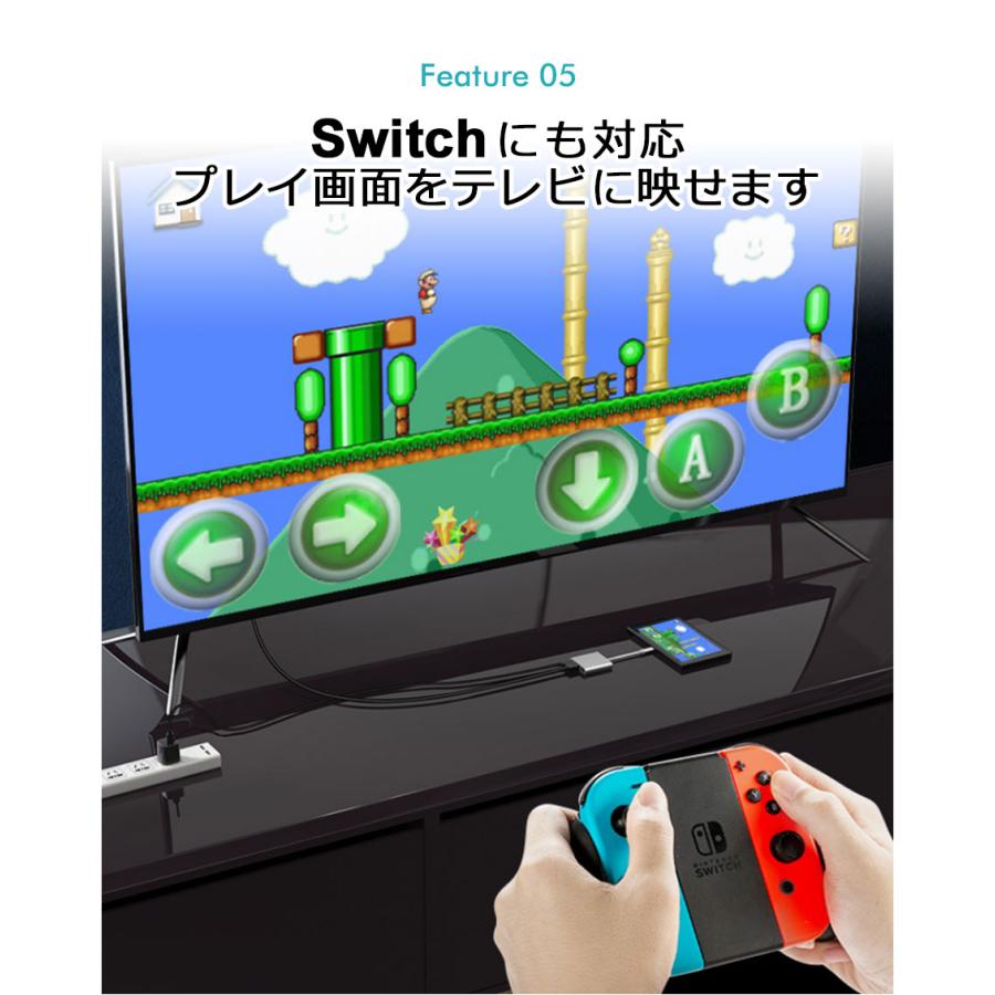 hdmi タイプc 変換 type-c to HDMI 変換アダプター 3in1 Nintendo Switch 任天堂スイッチ 4K高解像度 USB3.0 PD急速充電 マルチハブ y4｜senastyle｜07