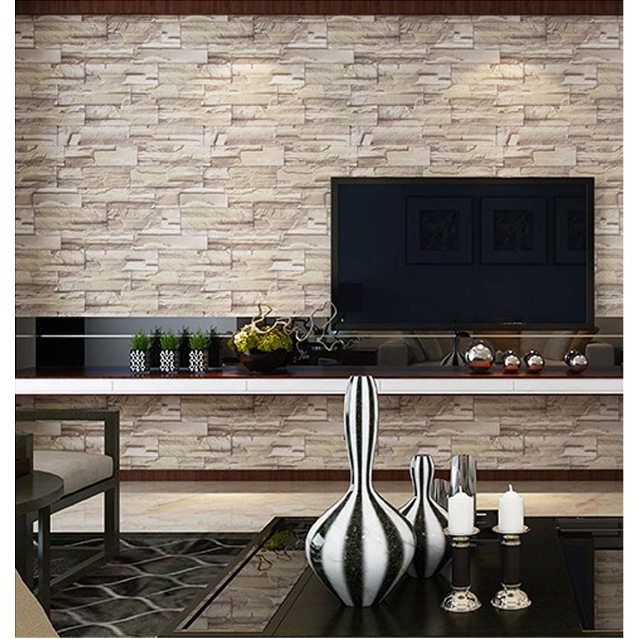 壁紙 レンガ シール はがせる 石目 クロス 石目調 幅61cm のり付き 壁用 レンガ柄 リメイクシート Diy 壁紙 張り替え 15m単位 Crng 001c01set15 セナスタイル 通販 Yahoo ショッピング