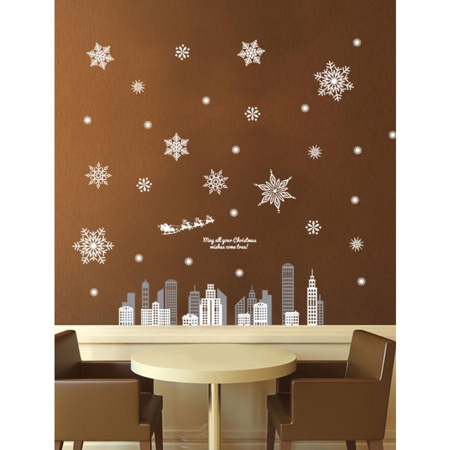 ウォールステッカー 壁 クリスマス 両面印刷 サンタクロース 雪 結晶 貼ってはがせる のりつき 壁紙シール ウォールシール Fdx 2104 セナスタイル 通販 Yahoo ショッピング